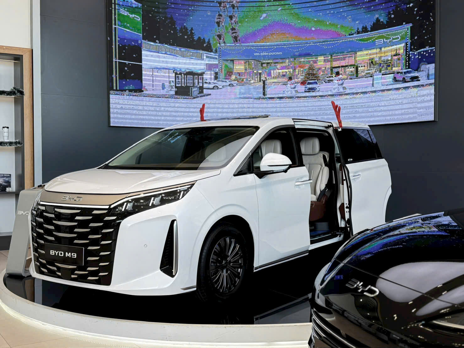 Cửa trượt điện và không gian nội thất BYD M9